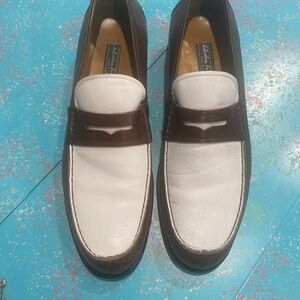 Ferragamo White & Brown Leather Loafers sold by MOTIVATED SELLER